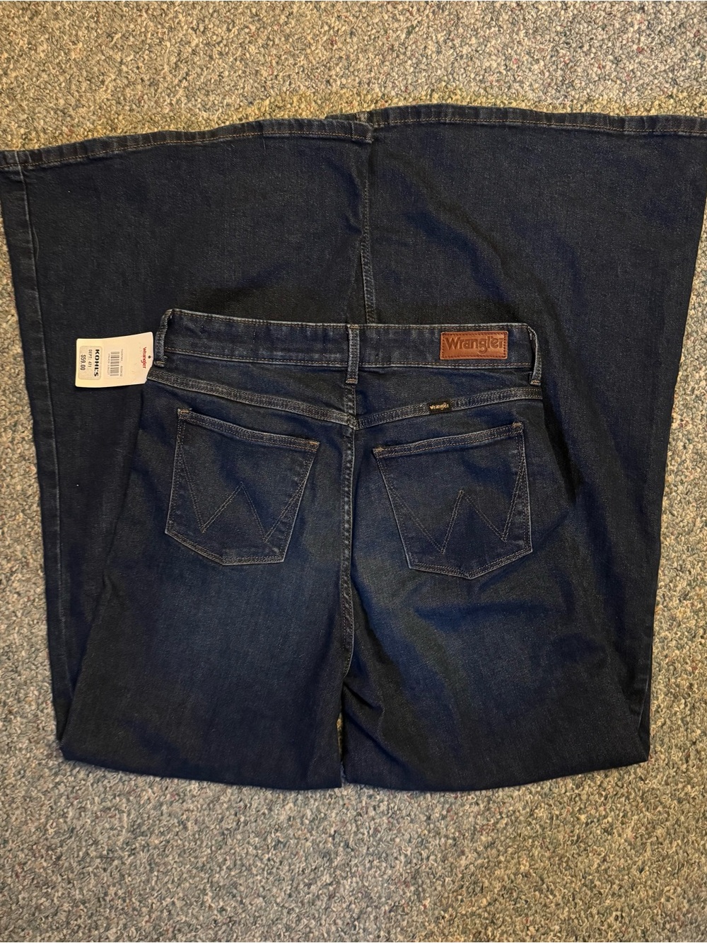 Wrangler Women’s Dark Blue High-Rise Wide Leg Jeans - Picture 2 of 3